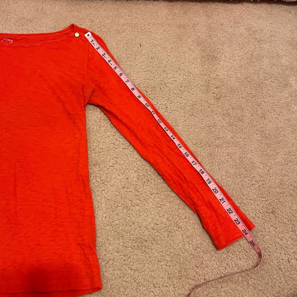 Orange JCrew Boatneck Long sleeve Painters T-shirt - Picture 7 of 8